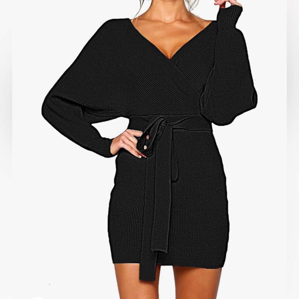 Black sweater dress